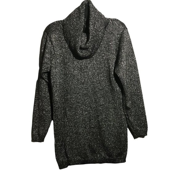 JEANNE PIERRE Sweaters - Jeanne Pierre Wool Sweater Lambswool Jumper Women Size M Cowl Mock Metallic Y2K